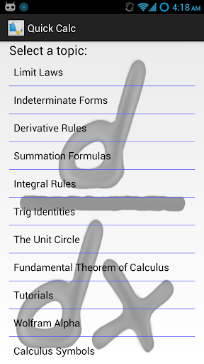Quick Calc: Calculus Reference