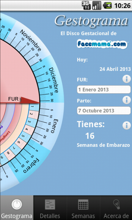 Android application Old Pregnancy Gestogram screenshort