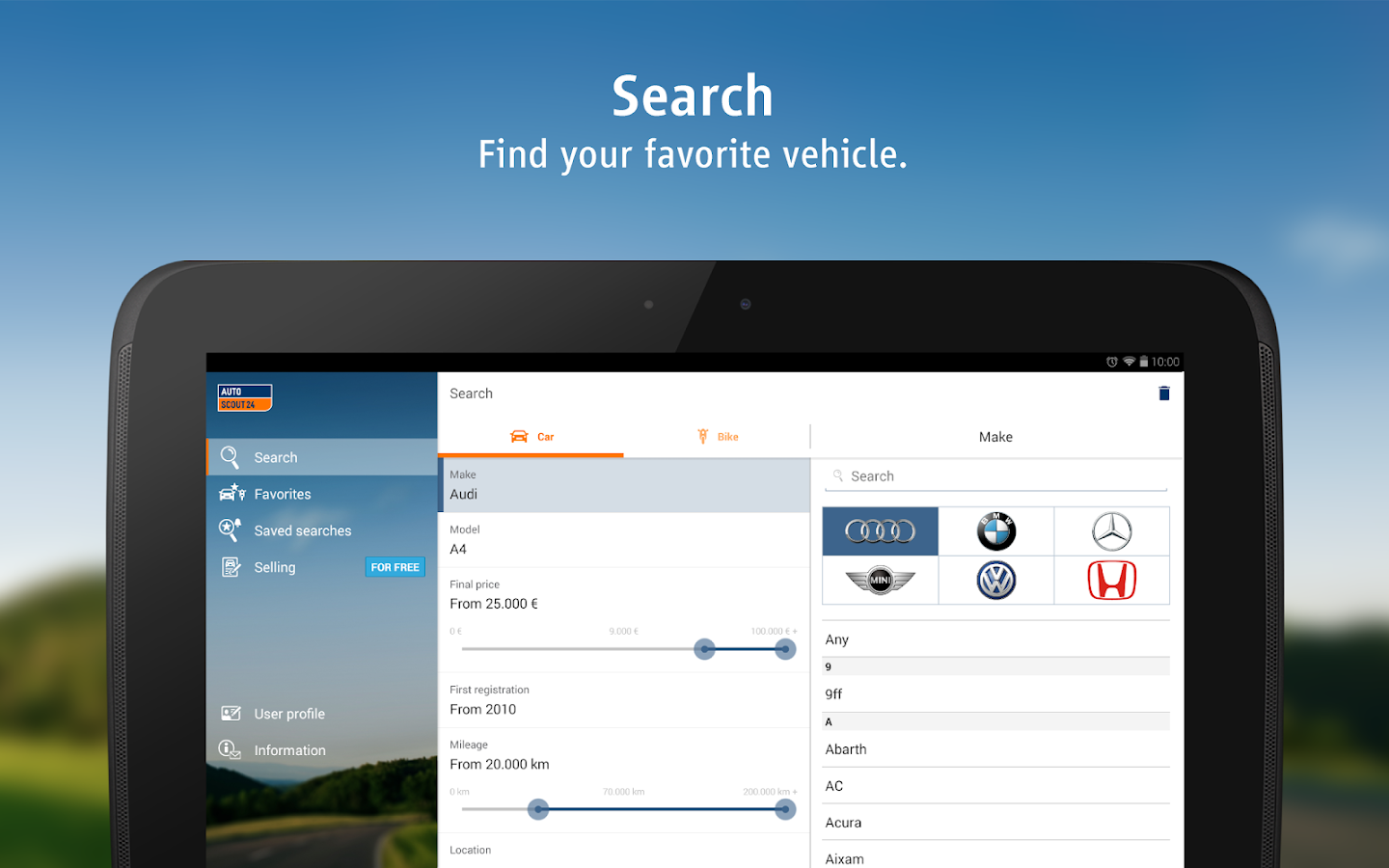 AutoScout24 used car finder screenshot