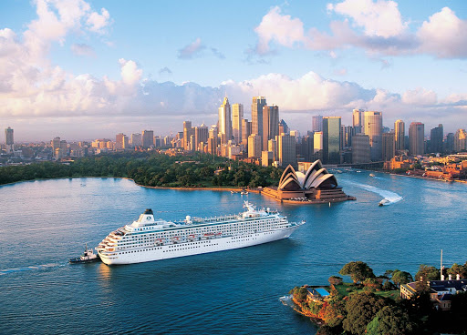 Crystal_Symphony_Sydney - Crystal Symphony sails to beautiful Sydney Harbour in Australia.
