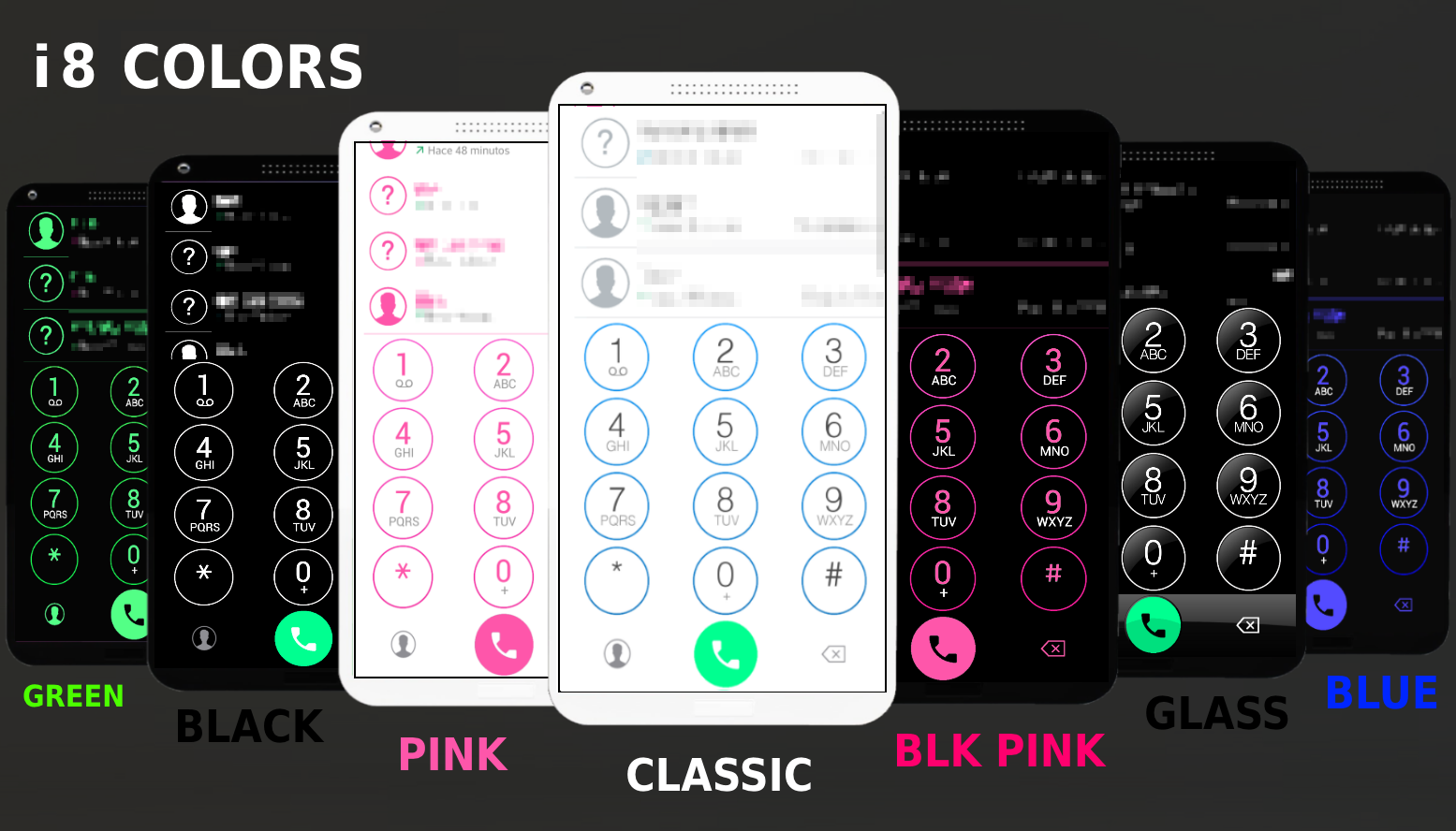 Android application THEME i 8 BLACK PINK EXDIALER screenshort