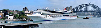 Carnival Spirit at dock in Sydney, Australia.