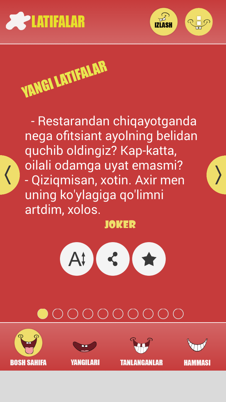 Android application Latifalar screenshort