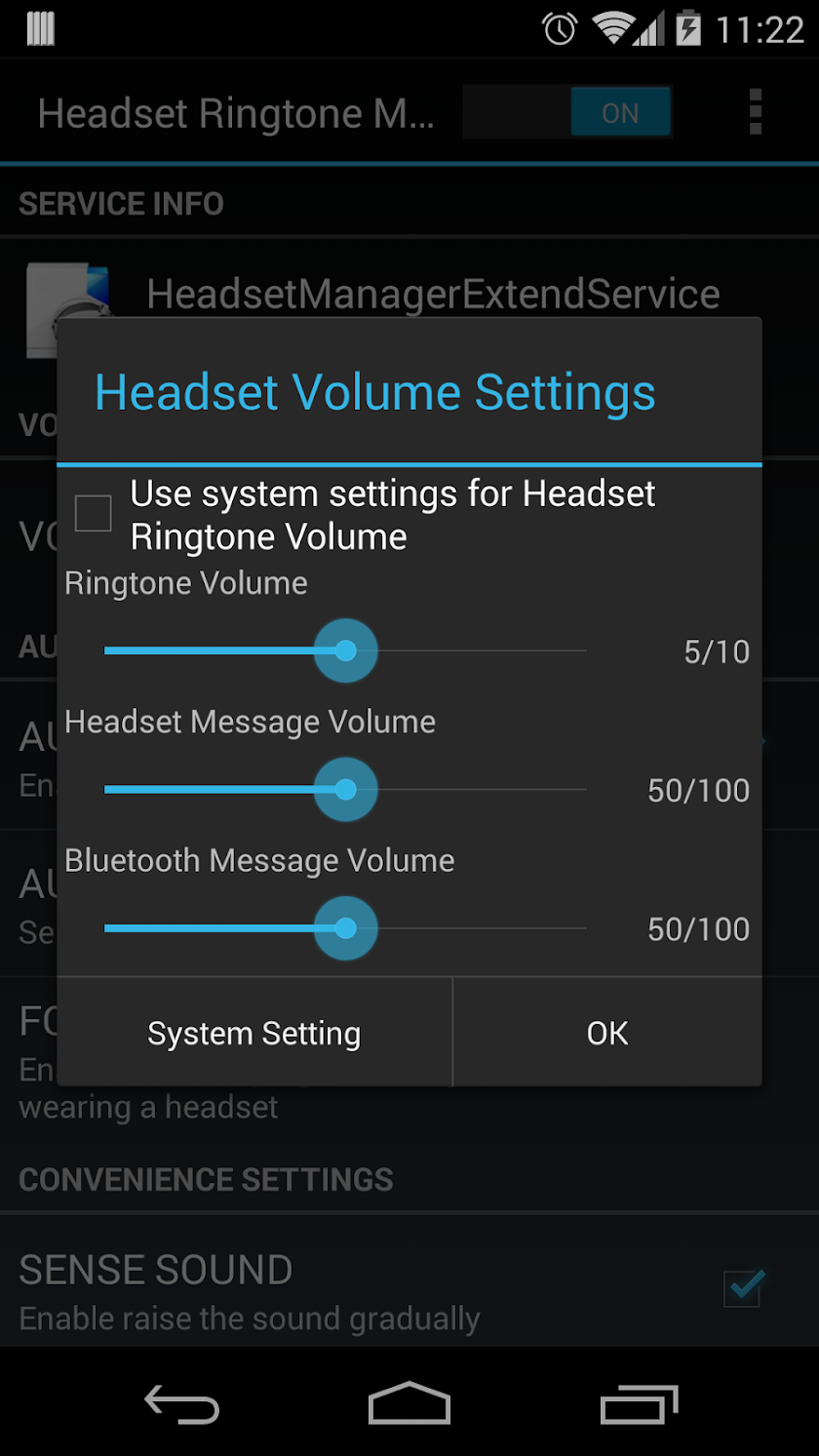 Headset Ringtone Manager Screen 2