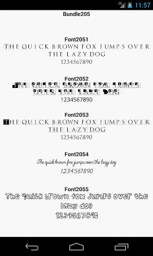 Fonts for FlipFont 205