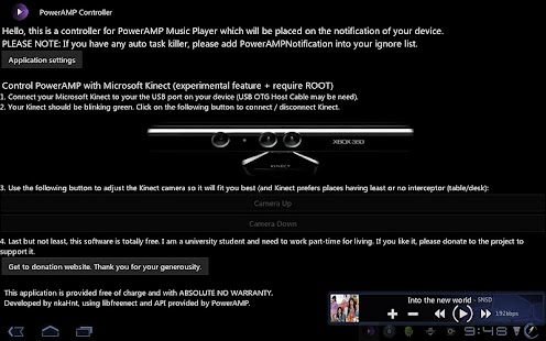 PowerAMP Status Bar Controller