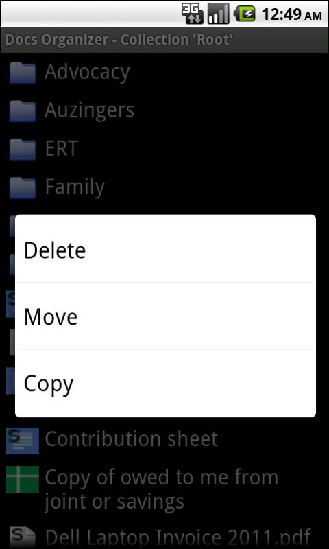 Organizer for Google Docs Screen 2