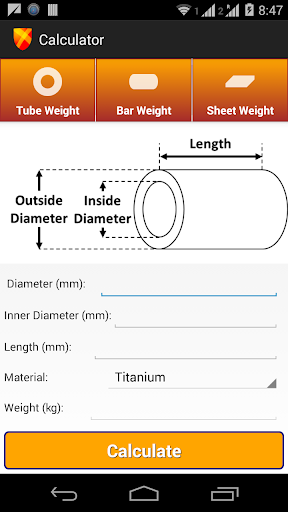 Titanium Tube Calculator