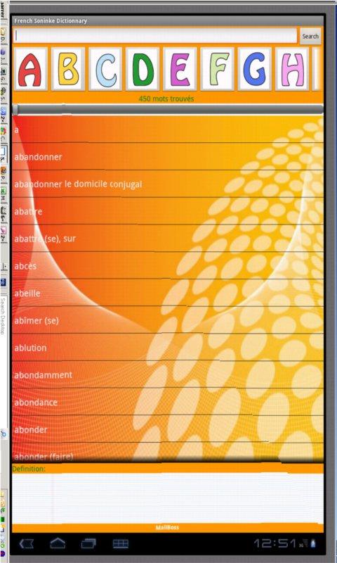 Android application French-Soninke Dictionary screenshort