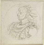 Buste en profil in een cirkel