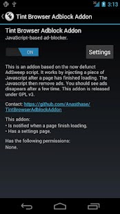 Free Download Tint Browser Adblock addon APK for Android