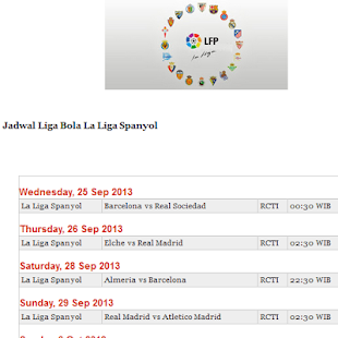 Jadwal TV Liga Bola Lengkap Screenshots 7