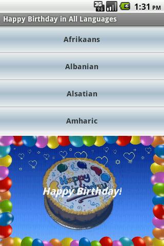 Happy Birthday InAll Languages