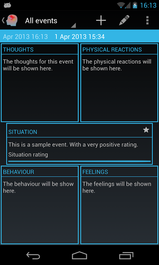   CBT Logger– skärmdump 