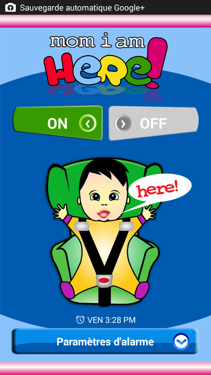 Android application Mom i am Here screenshort