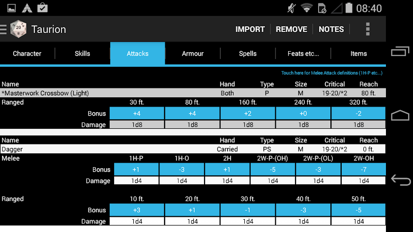PCGen Character Importer Screen 2