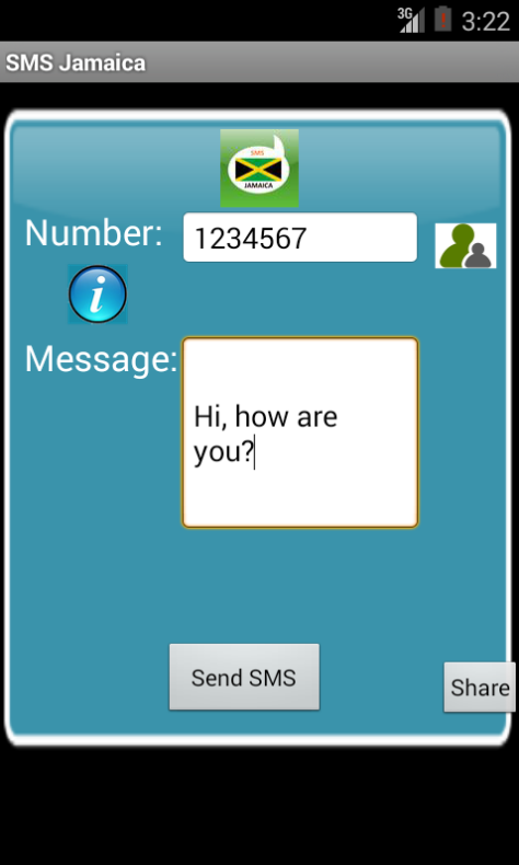 Android application Free SMS Jamaica screenshort