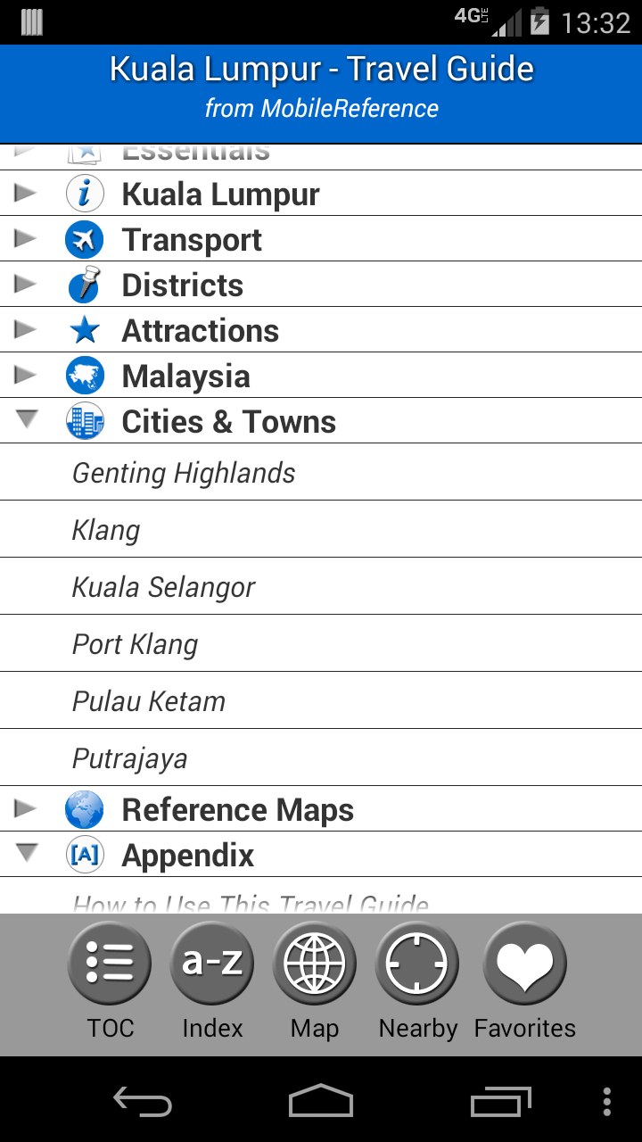 Kuala Lumpur - Guide &amp; Map Screen 1