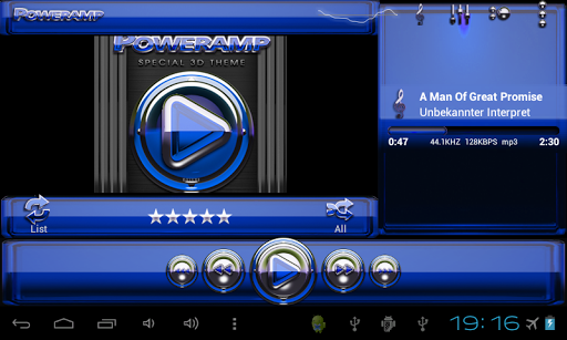 【免費音樂App】Poweramp skin Blue Glas deluxe-APP點子