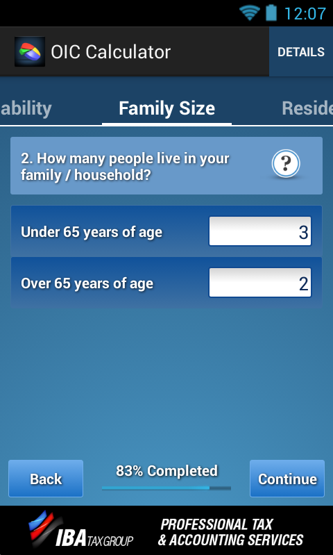 OIC Calculator Screen 3