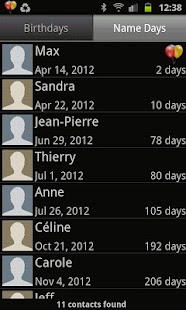 Birthdays and Name-Days Screen 2