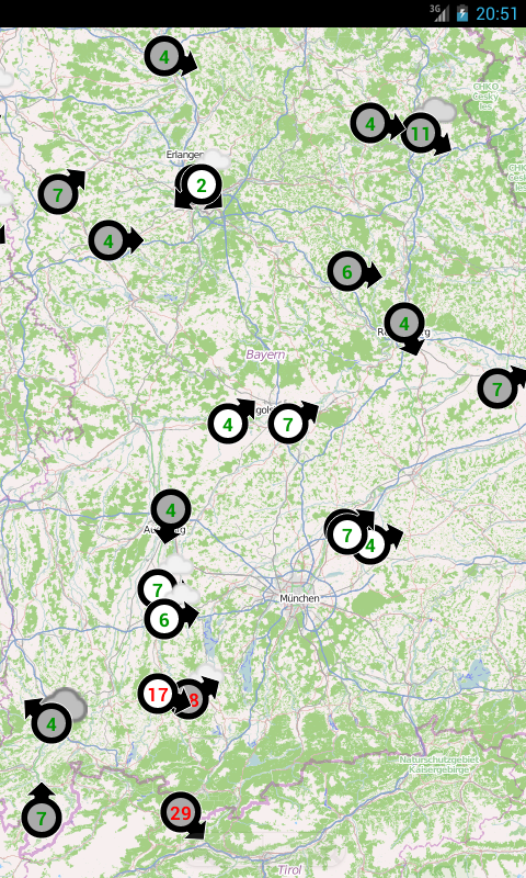 Android application MobiWindStations+ screenshort