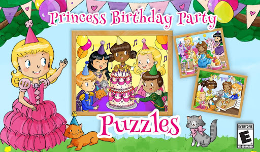 給孩子的公主生日派對拼圖: 與公主的生日派對拼圖參加皇家宴會