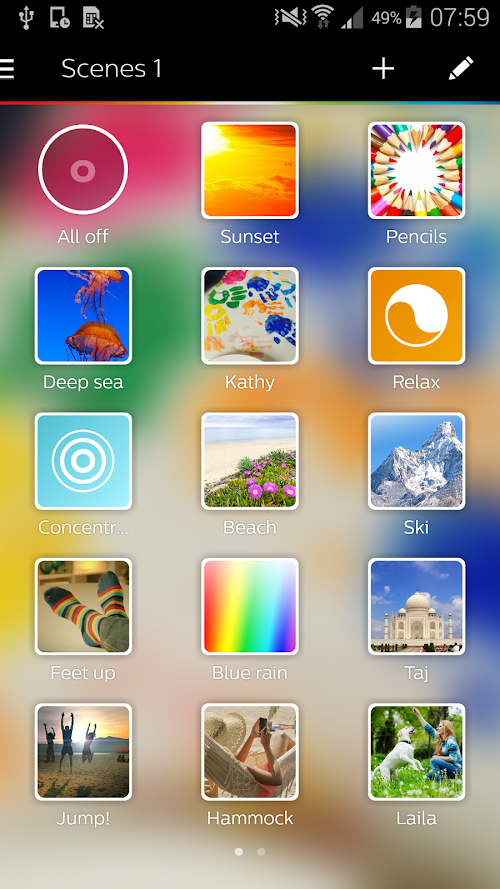 Android application Philips Hue screenshort