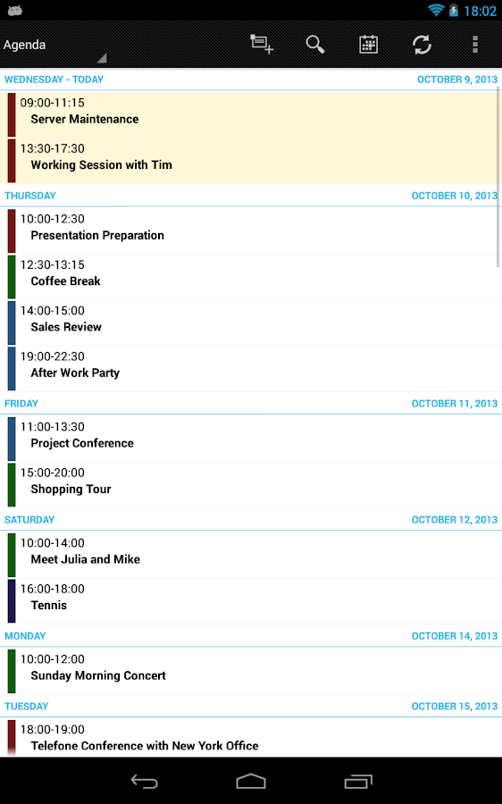 Business Calendar - screenshot