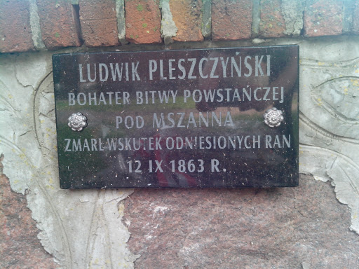 Tablica upamiętniająca powstańca Ludwika Pleszczyńskiego