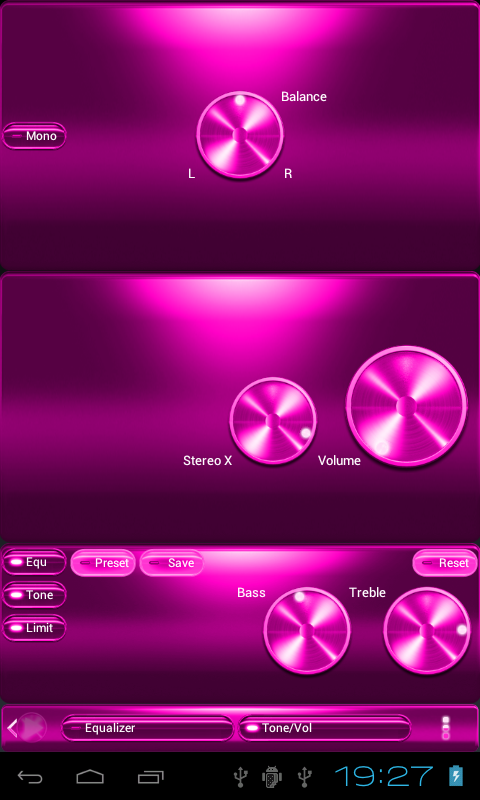 Poweramp SKIN PINK METAL SKIN Screen 3