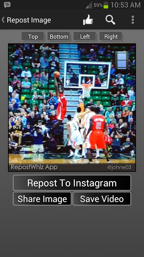 Android application RepostWhiz Repost Videos Photo screenshort