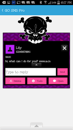 【免費個人化App】GO SMS - Luv Skulls 2-APP點子