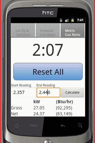 CP12 Gas Rate Calculator Screen 3