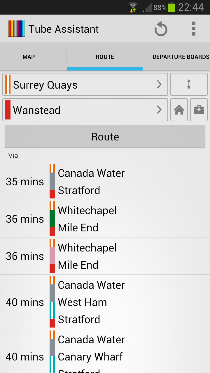 London Tube Assistant Screen 2