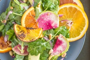 Roasted Orange Rainbow Salad with Asian Orange Vinaigrette