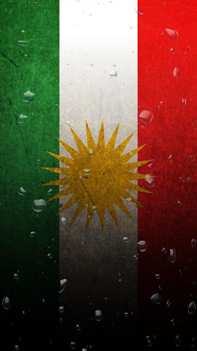 Kurdistan flag water effect