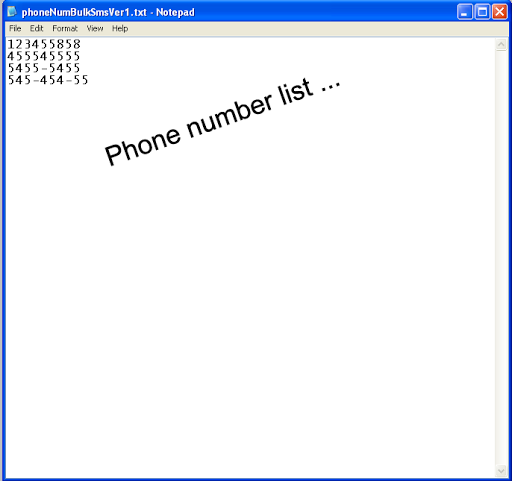 Send Bulk SMS using Text files