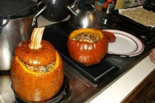 Whole Chicken Cooked in a Pumpkin