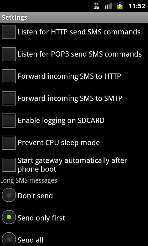 SMS Gateway - DONATE Screen 2