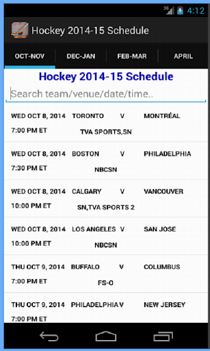 Hockey 2014-2015 Schedule