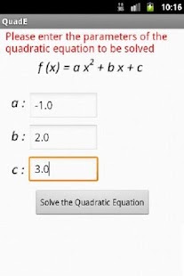 Quadratic Equation Solve/Graph Screenshots 0