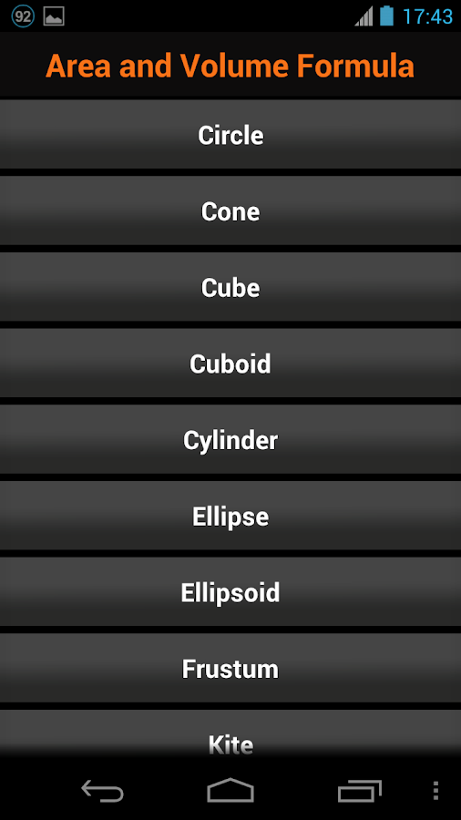 formula cone volume frustum & Android  Area Google  Formulas on Apps Play Volume