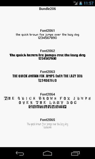 Fonts for FlipFont 206