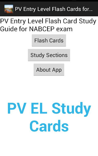 PV Entry Level Flash Cards
