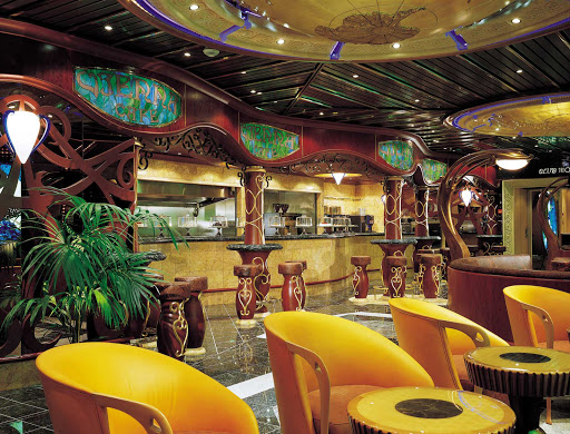 Guests on Carnival Sunrise can start the day sipping fine coffee and savoring sweets in the aptly named Vienna Cafe.
