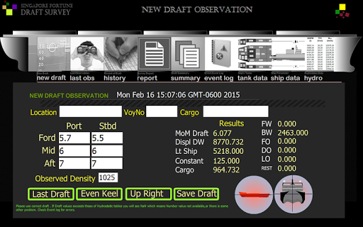 Draft Survey for Large Ships