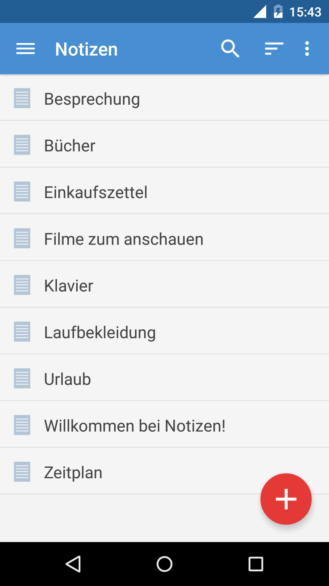 Android application Notes screenshort