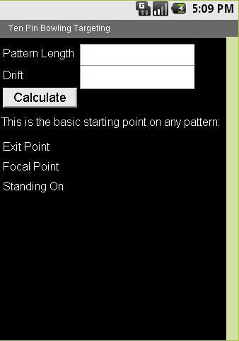 Android application Ten Pin Bowling Targeting screenshort