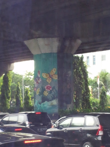 Butterfly and Flower Mural